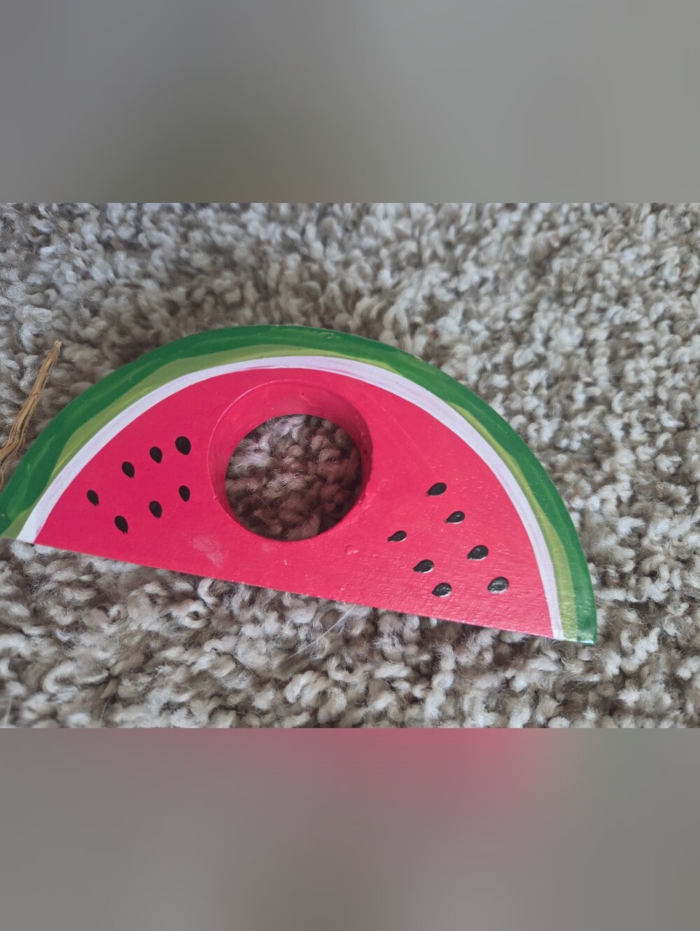 Watermelon-Themed Napkin Rings & Coasters Set in Red and Green - Picture 2 of 8